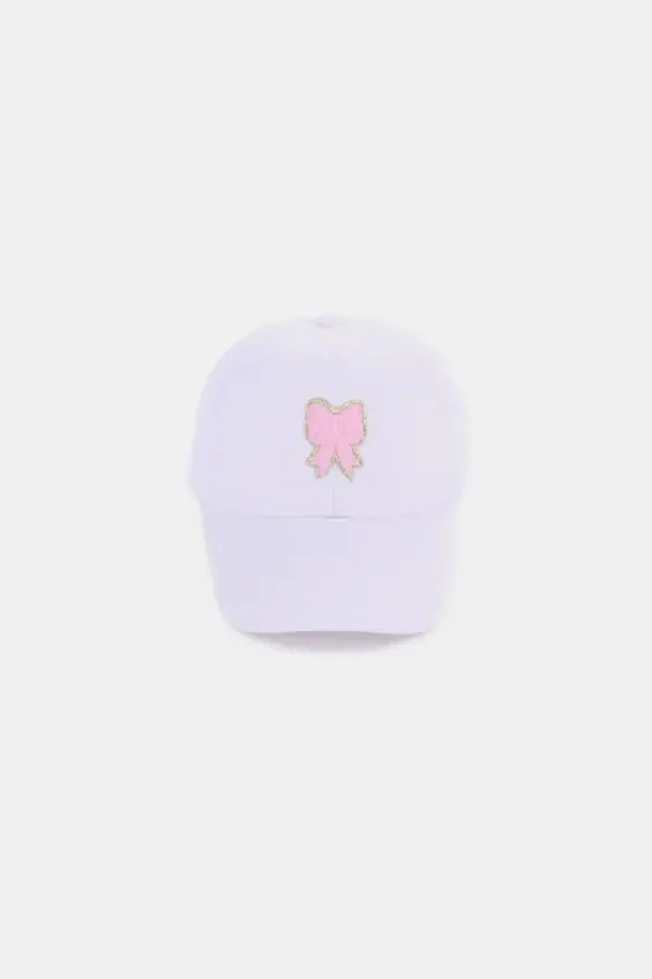 Zenana Ribbon Bow Chenille Patch Baseball Cap - Image 4