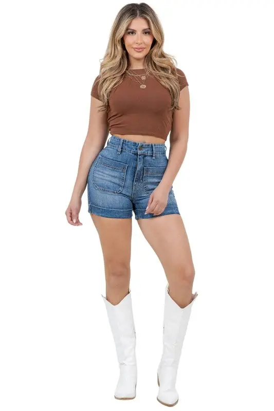 Willow Denim Short in Medium Wash - Image 2