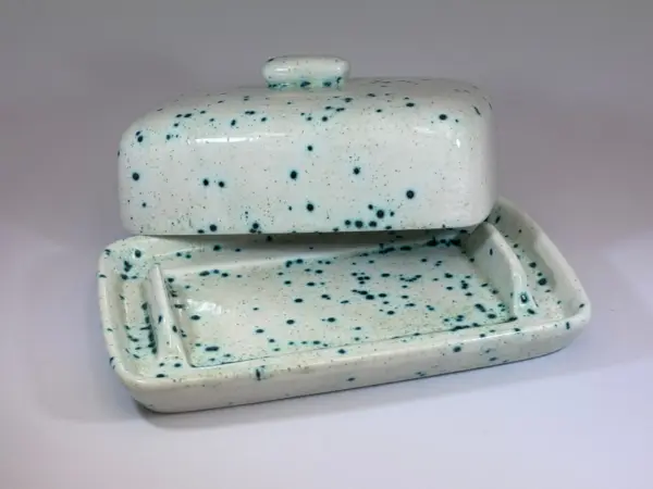 Butter Dish, Speckled Green Glaze - Image 2