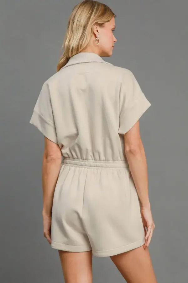 Umgee Full Size Half Sleeve Dolman Sleeved Romper Plus Size - Image 2