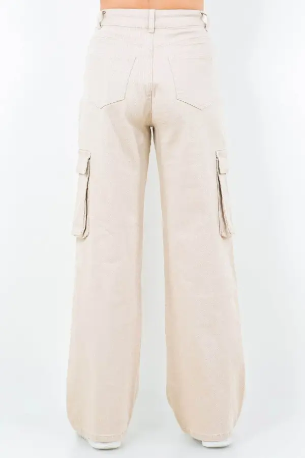 American Bazi Full Size Drawstring Wide Leg Cargo Pants Plus Size - Image 3