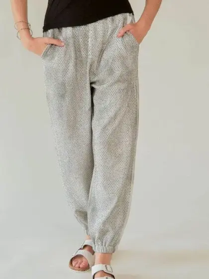 Davi & Dani Rhinestone Elastic Waist Joggers