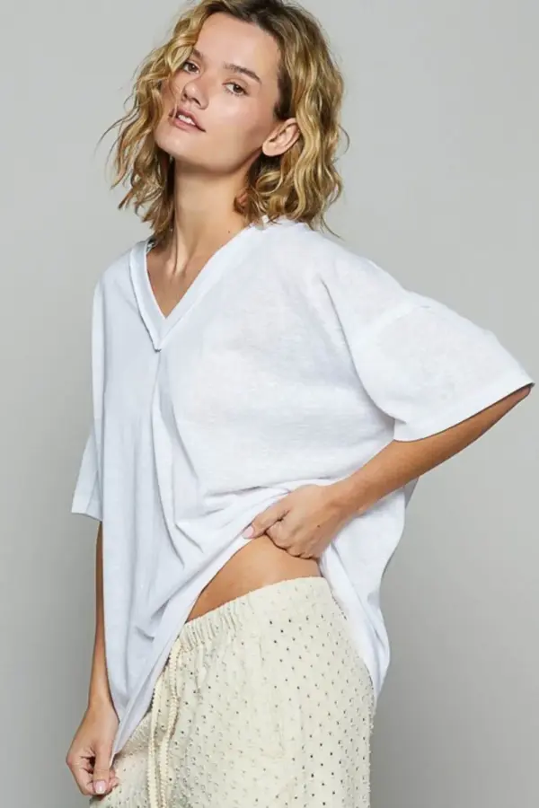 POL V-Neck Half Sleeve T-Shirt - Image 2