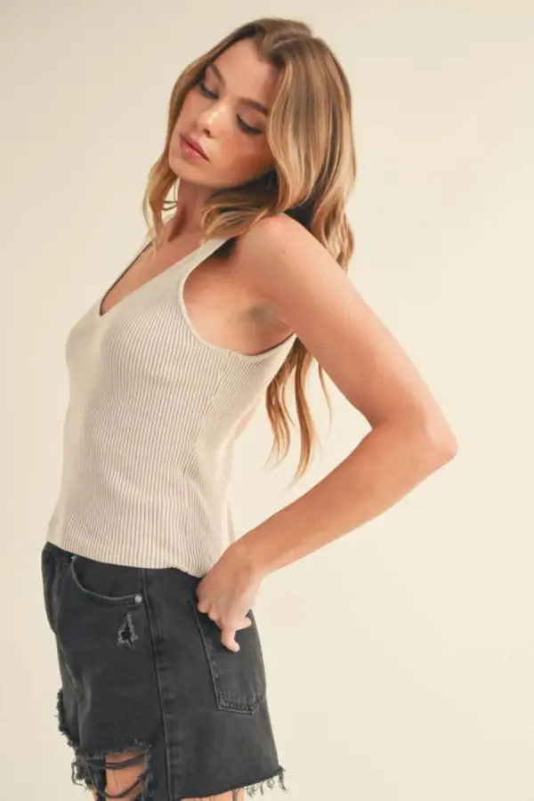 Aemi + Co Ribbed Wide Strap Knit Tank - Image 2
