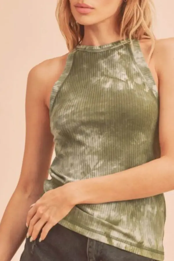 Aemi + Co Ribbed Tie-Dye Round Neck Tank - Image 3