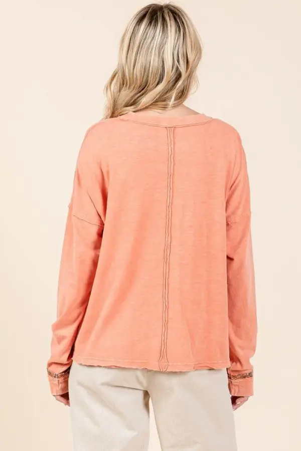 Mittoshop Mineral Wash Star Patch Long Sleeve T-Shirt - Image 2