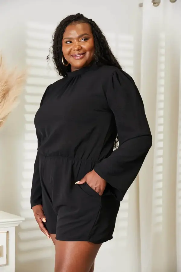 Culture Code Full Size Open Back Romper with Pockets - Image 4