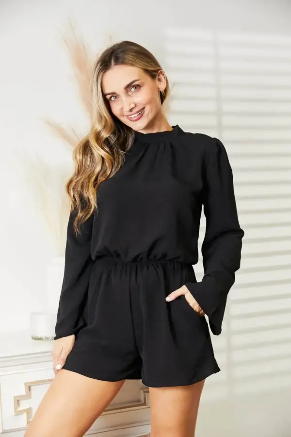Culture Code Full Size Open Back Romper with Pockets - Image 8