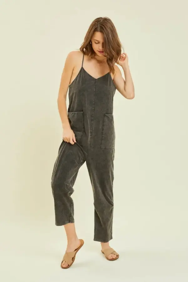 HEYSON Full Size Mineral-Washed Oversized Jumpsuit with Pockets - Image 3