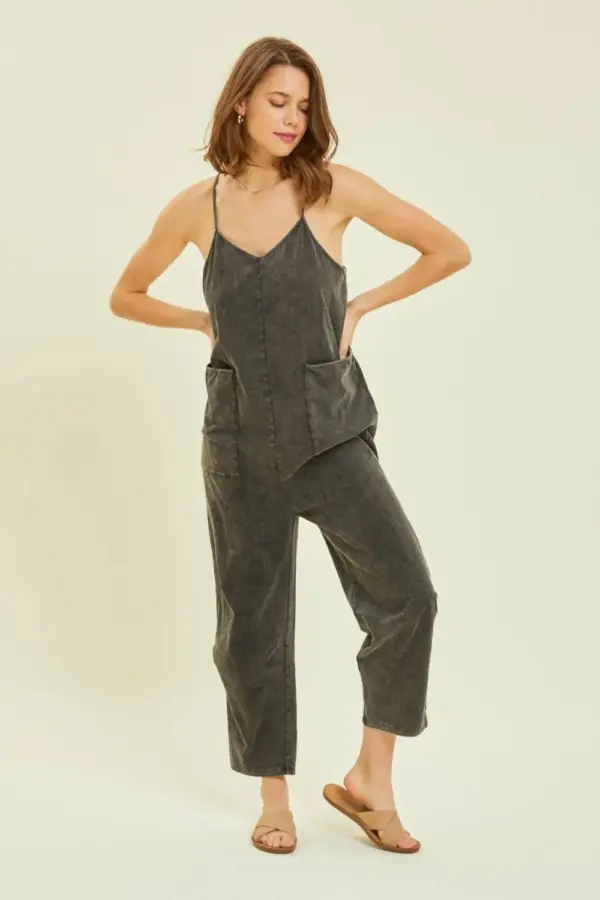 HEYSON Full Size Mineral-Washed Oversized Jumpsuit with Pockets - Image 4