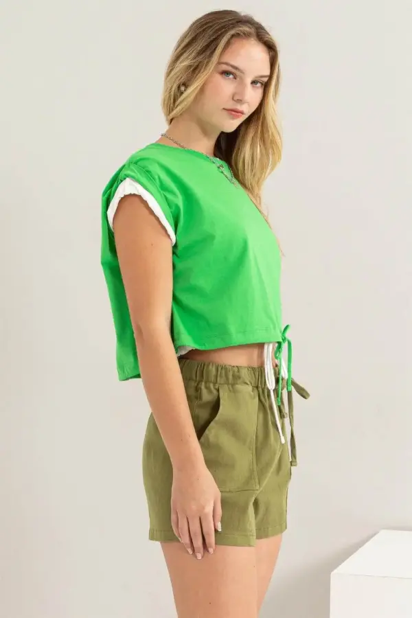 HYFVE Drawstring Hem Crop Top - Image 3
