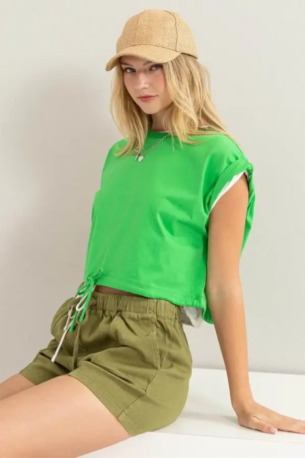 HYFVE Drawstring Hem Crop Top - Image 4