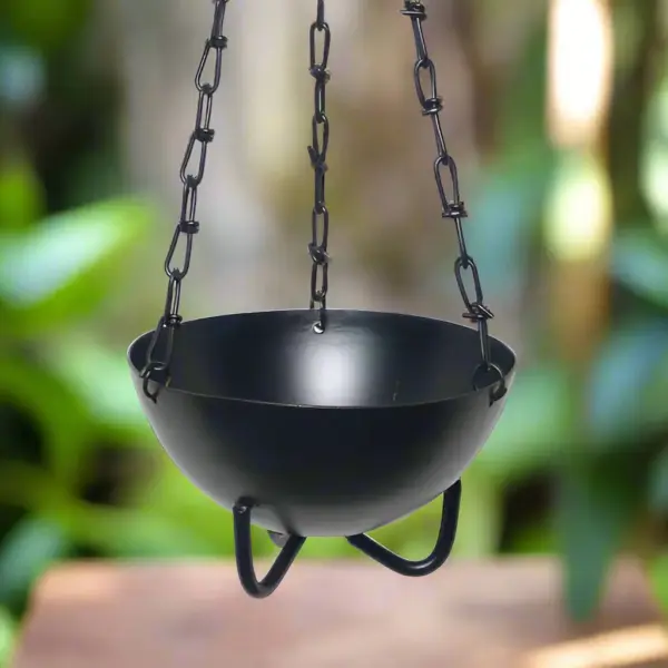 Hanging cauldron for burning smudging herbs and resins - Small