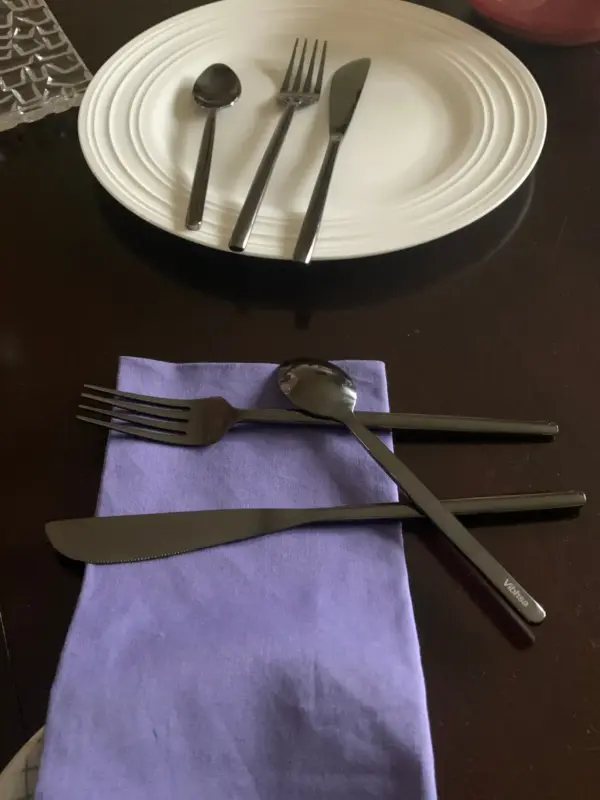 Stainless Steel Flatware 18 PC Set-Dinner knives, Dinner Forks, Teaspoons - Image 4