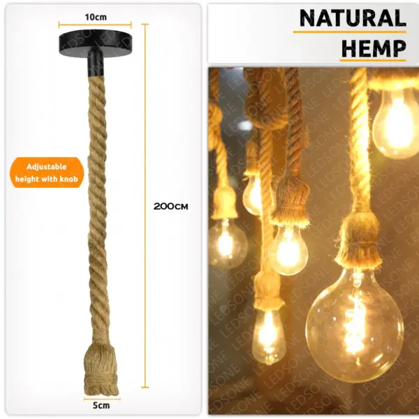 Industrial Twisted Rope Pendant Light holder~1225 - Image 3