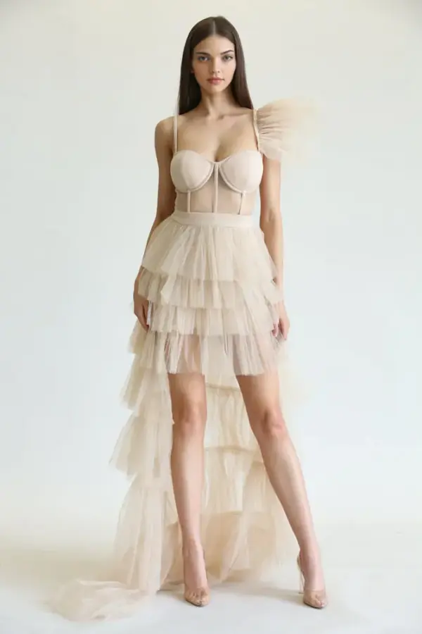 Atiena - Tulle Mesh Fabric Dress