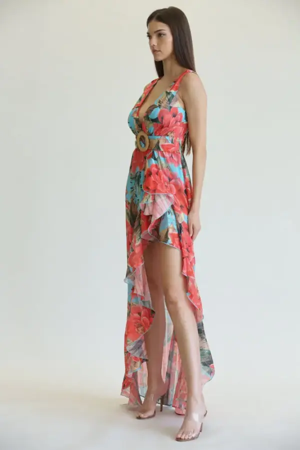 Juli - Tropical Floral Print Dress - Image 2