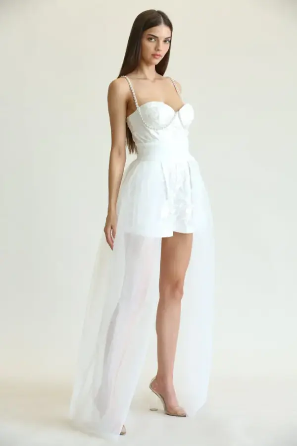Emberlyn - Floral Embroidered Lace Fabric Dress - Image 2