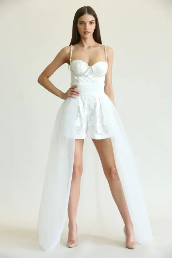 Emberlyn - Floral Embroidered Lace Fabric Dress - Image 3