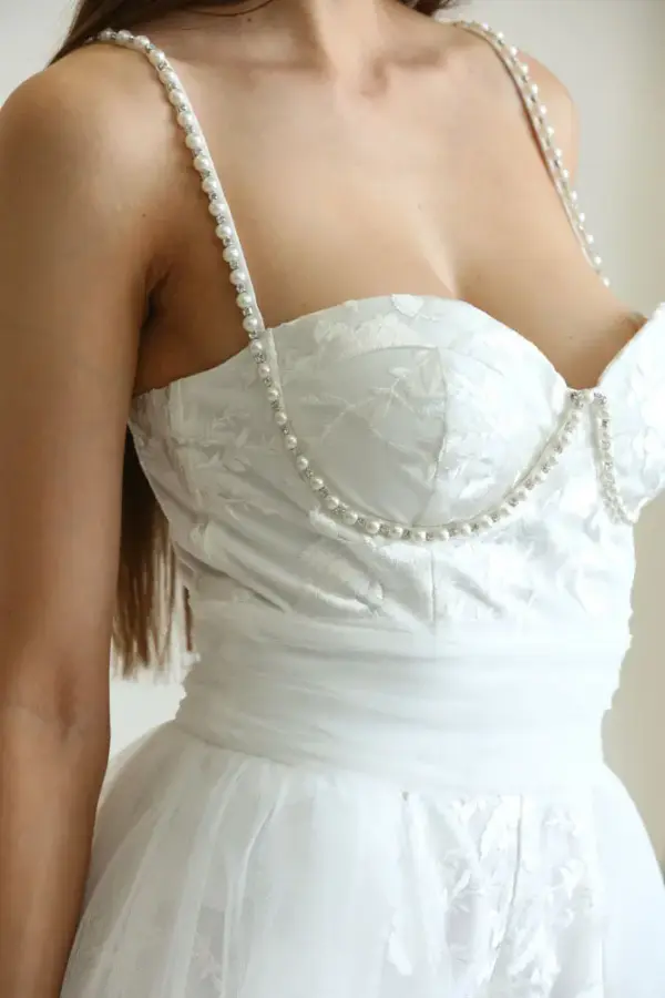 Emberlyn - Floral Embroidered Lace Fabric Dress - Image 4