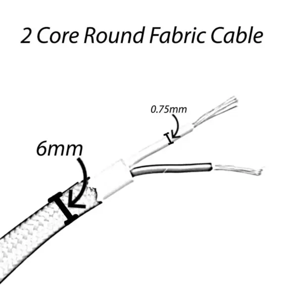 Hemp Rope 2 Core Round Electric Cable ~1212 - Image 7